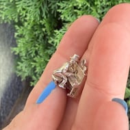 Vintage Silver Piano Man Moving Charm Pendant - 3