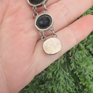 Antique Silver Bullseye Agate Bracelet Graduated Stone Scottish  - 9