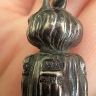 Antique Sterling Silver Baby Rattle Teether Chester Mother of Pearl 1920 - 2