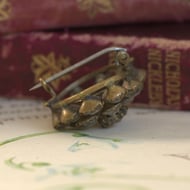 Antique Paste Gilt Cluster Brooch Floral Pin Victorian - 5