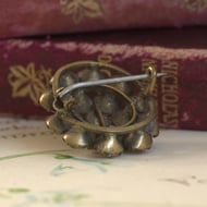 Antique Paste Gilt Cluster Brooch Floral Pin Victorian - 6