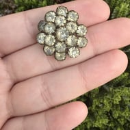 Antique Paste Gilt Cluster Brooch Floral Pin Victorian - 3