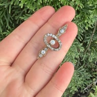 Antique Paste Bar Brooch Gilt  - 3