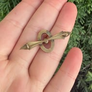 Antique Paste Bar Brooch Gilt  - 4