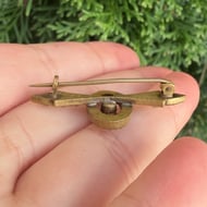 Antique Paste Bar Brooch Gilt  - 5