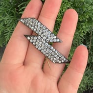 Vintage Plastic Lightning Bolt Paste Brooch Pin - 2