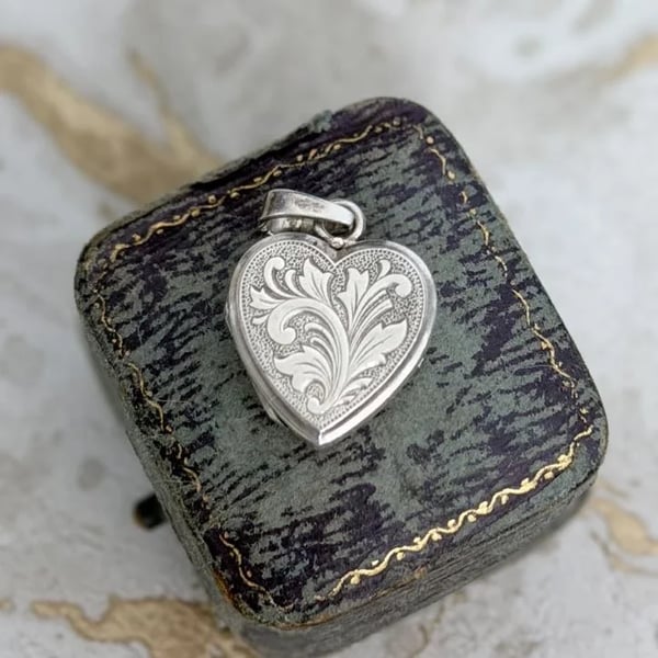 Vintage Sterling Silver Heart Photo Locket by Andreas Daub