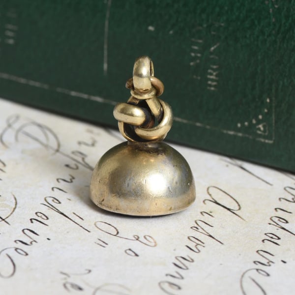Antique Gilt Lovers Knot Seal Fob Banded Agate Watch Chain Pendant Wax Seal Charm