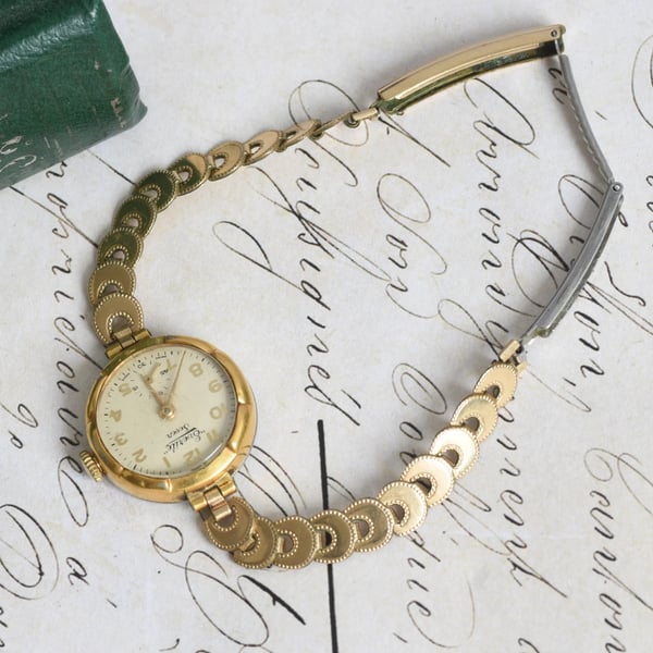 Vintage Everite Seven Ladies Watch 12ct Gold Filled Bracelet Swiss Non Running  - 2