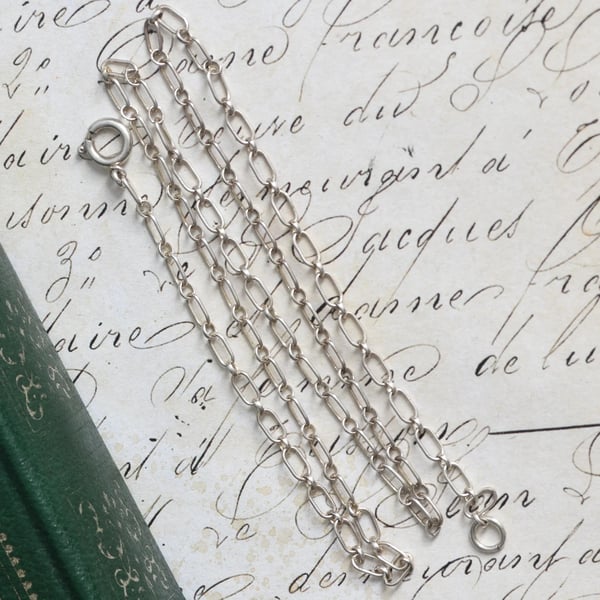 Sterling Silver Cable Link Chain Necklace Dainty Long Short Belcher Layering Fine
