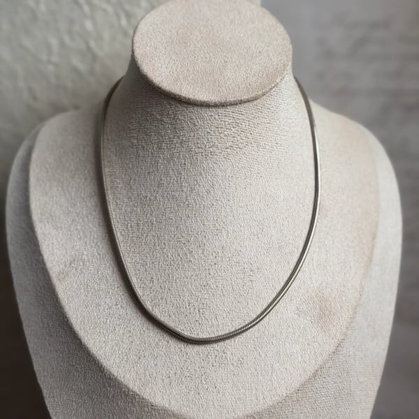 Vintage Sterling Silver Snake Chain Choker 16"