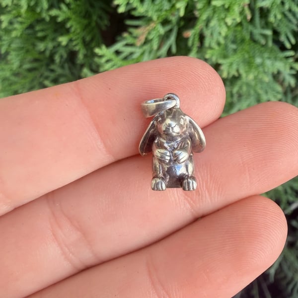 Sterling Silver Rabbit Pendant Charm Bunny Cute