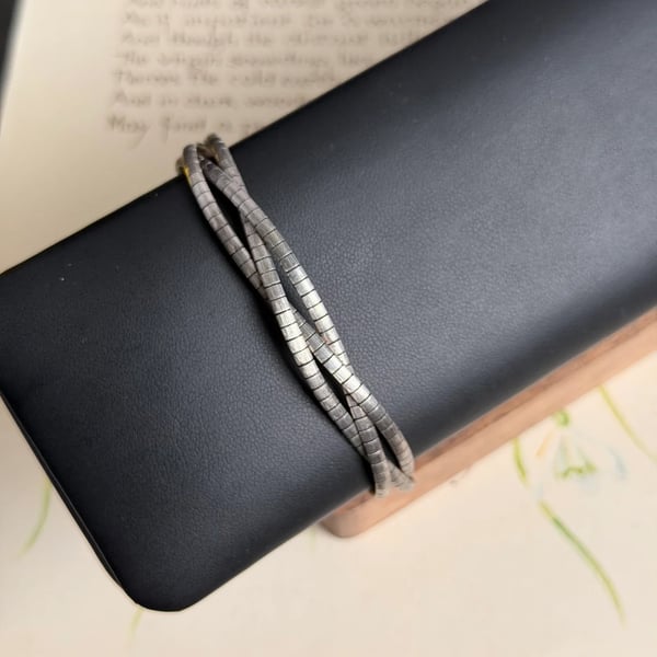 Vintage Sterling Silver Textured Twist Bracelet Braided Multi Strand Chunky Stack