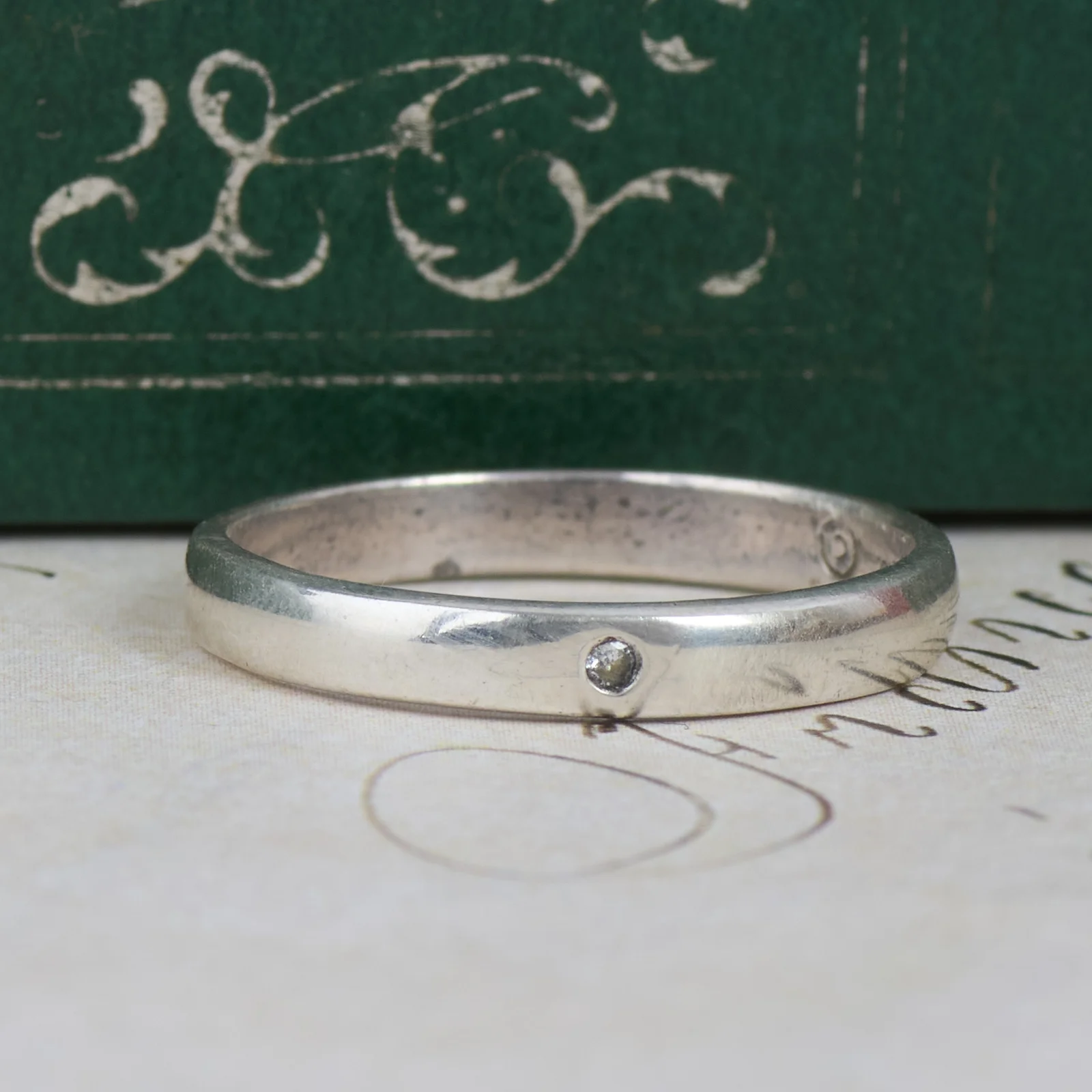 260903B-002 — 260903B-002-6.webp Vintage Kit Heath Sterling Silver Band Ring Clear Stone Set