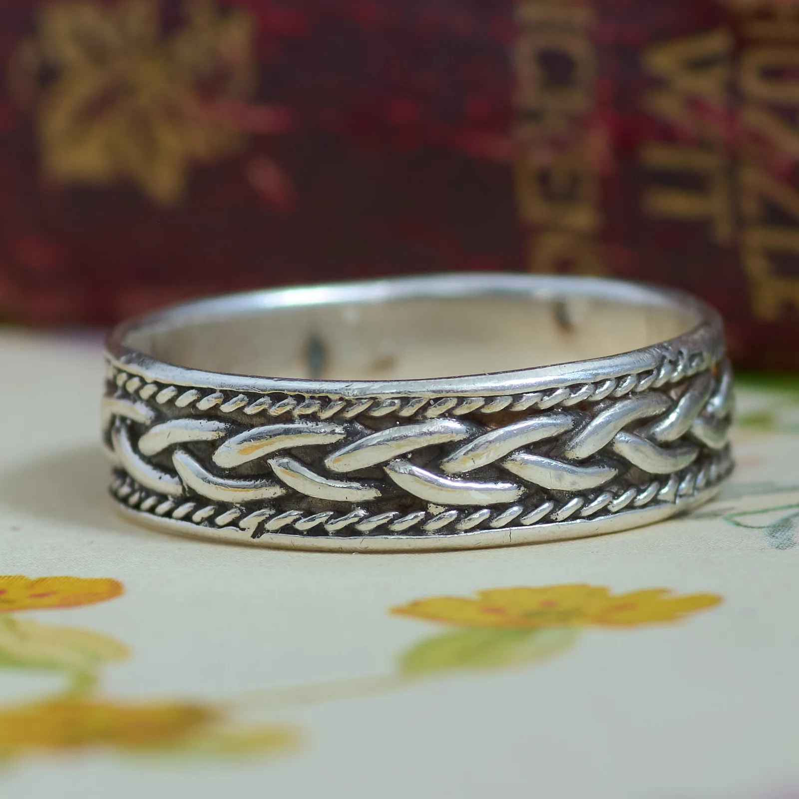 260903B-007 — 260903B-007-6.webp Sterling Silver Woven Stacking Band Mens Unisex Knot Celtic