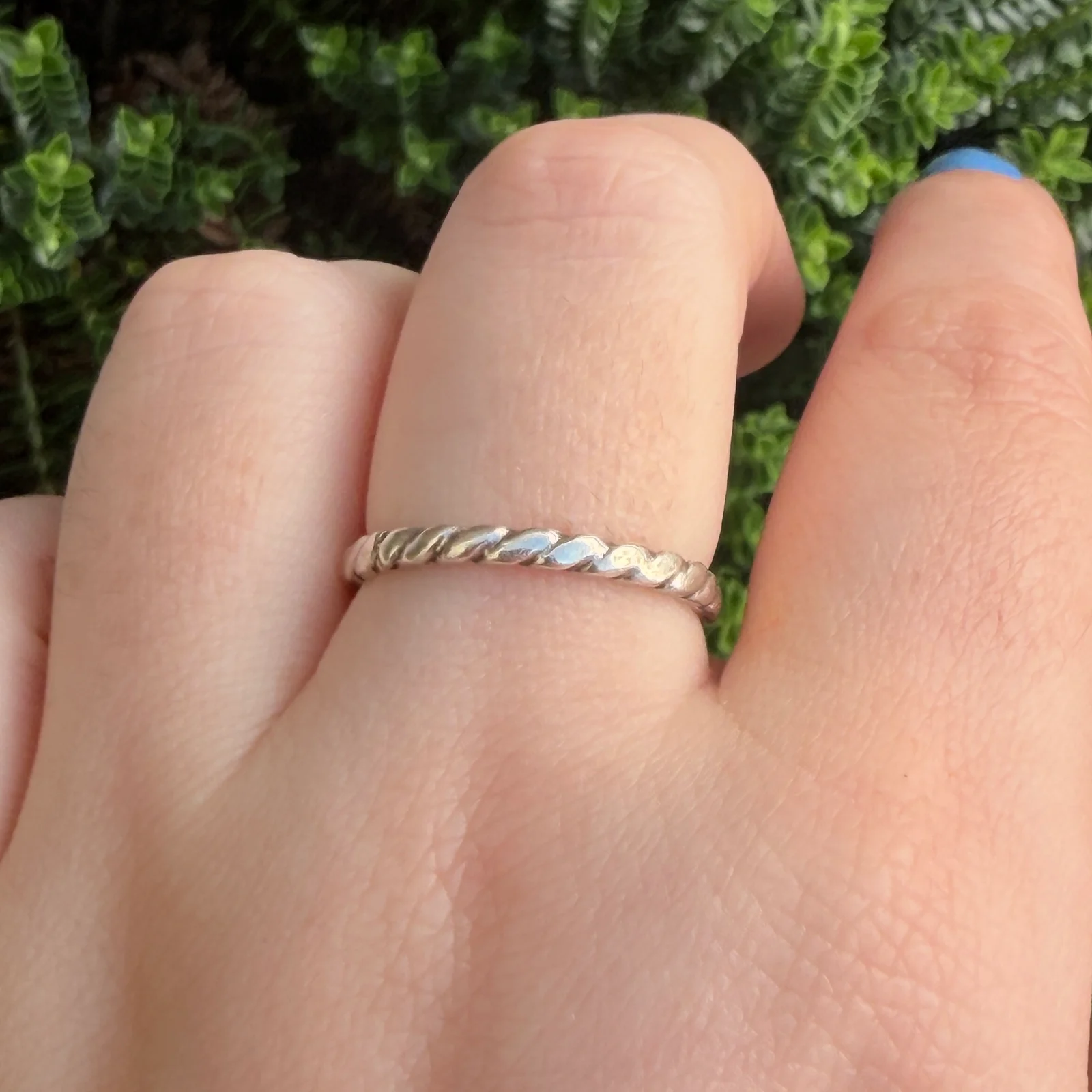 260903B-009 — 260903B-009-10.webp Silver Curb Woven Twist Band Ring