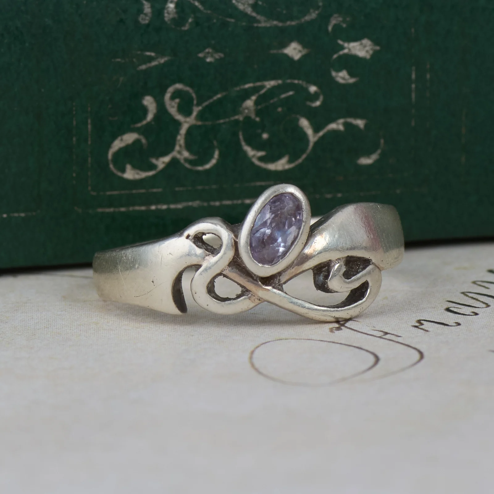 260903B-010 — 260903B-010-7.webp Vintage Kit Heath Sterling Silver Ring Amethyst Openwork Band